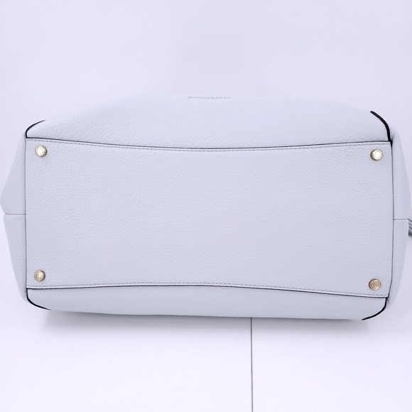 Donna Karan Glenwood Shoulder Leather Bag Slouchy Tassel Frost Blue Large Purse - Picture 8 of 13